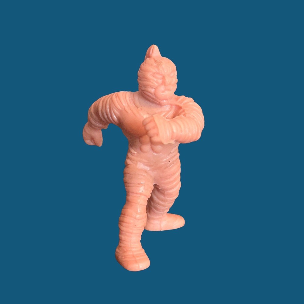 Vintage Kinnikuman Kinkeshi MUSCLE Salmon Pink Rubber Figure Zebra B 219 - Picture 2 of 9